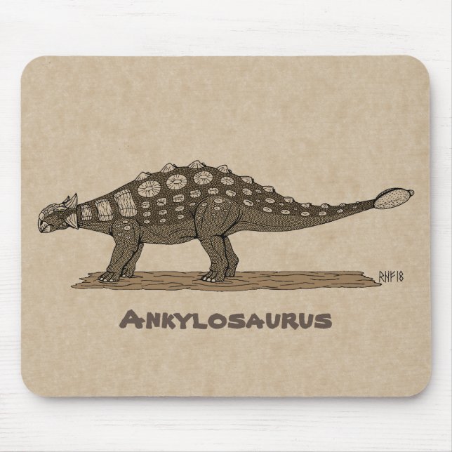 Cretaceus Dinosaurier Ankylosaurus Mousepad (Vorne)