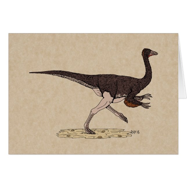 Cretaceus Dinosaurier Ornithomimus Card (Vorderseite (Horizontal))