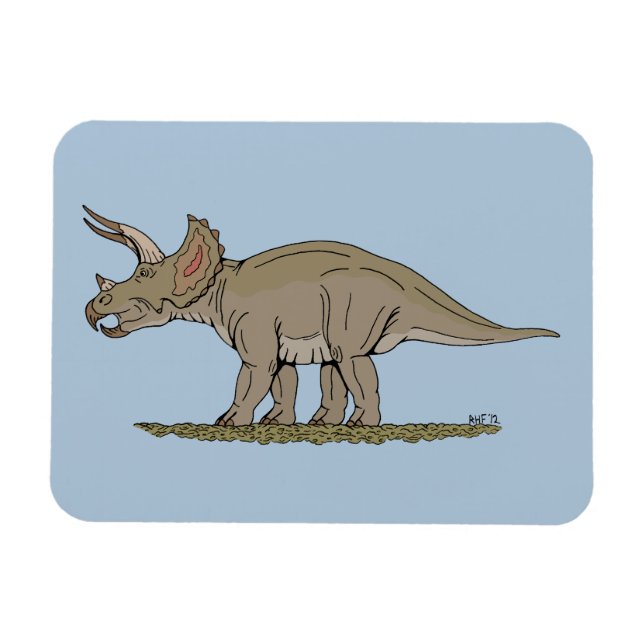 Cretaceus Dinosaurier Triceratops Magnet (Horizontal)