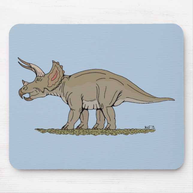 Cretaceus Dinosaurier Triceratops Mousepad (Vorne)