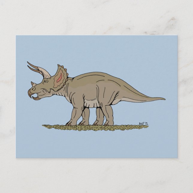 Cretaceus Dinosaurier Triceratops Postkarte (Vorderseite)