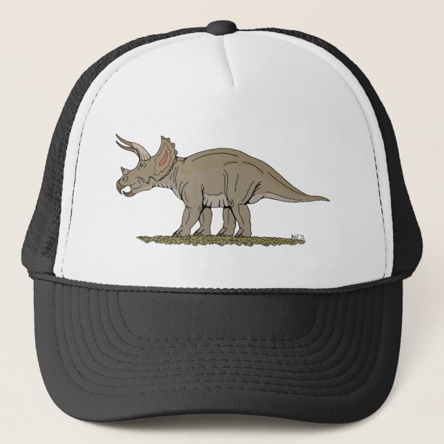 Cretaceus Dinosaurier Triceratops Truckerkappe (Vorderseite)
