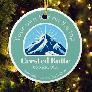 Crete Butte Colorado usa Skiort Medal Keramik Ornament