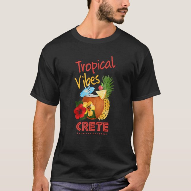 Crete Tropical Vibes Tourist Vacation T-Shirt (Vorderseite)