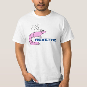Crevette französischer niedlicher Garnele-Cartoon T-Shirt