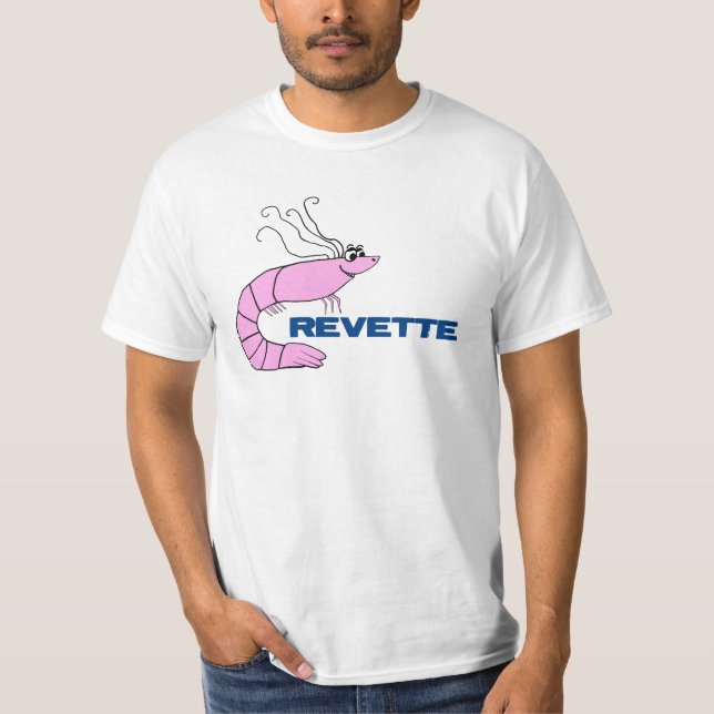 Crevette französischer niedlicher Garnele-Cartoon T-Shirt (Vorderseite)