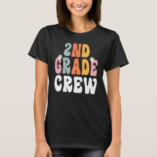 Crew 2. Klasse Retro Groovy Lehrer glücklich 1. Ta T-Shirt