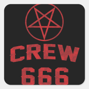 Crew 666 Pentagram Quadratischer Aufkleber