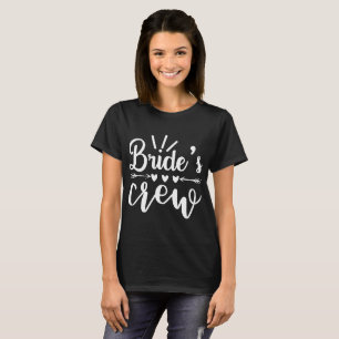 Crew Bachelorette White Calligraphy Brides T-Shirt