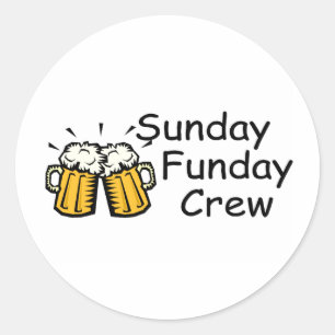 Crew-Bier Sonntags Funday Runder Aufkleber