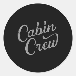 Crew Cabin Friends Family Group Lake or Mountain V Runder Aufkleber