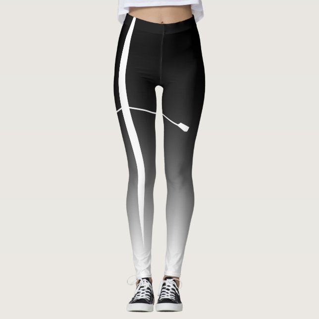 Crew Classic Schwarz-weiß Ombre Leggings (Vorderseite)