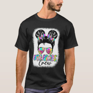 Crew der 8. Klasse Messy Bun Girl Gefärbte Krawatt T-Shirt