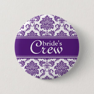 Crew der Dark Orchid Damask Bride Button