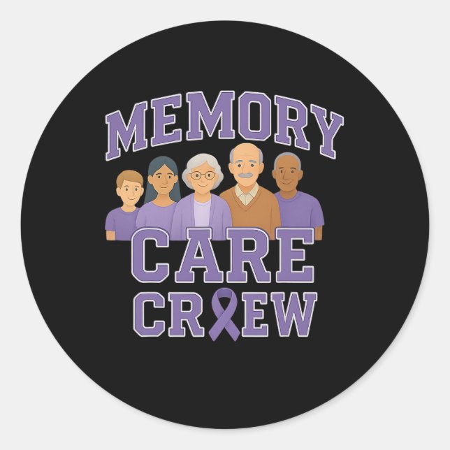Crew der Memory Care - Varsity Heimerheimer's Awar Runder Aufkleber (Vorderseite)