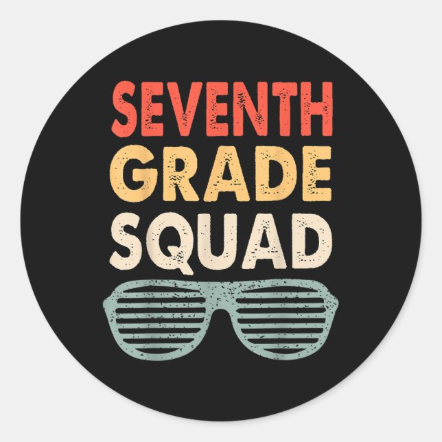 Crew der siebten Klasse auf Platz 7 Runder Aufkleber (Vorderseite)