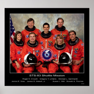 Crew der STS-83 Shuttle Mission.. Poster