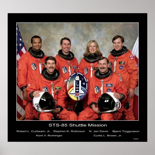 Crew der STS-85 Shuttle Mission.. Poster (Vorne)