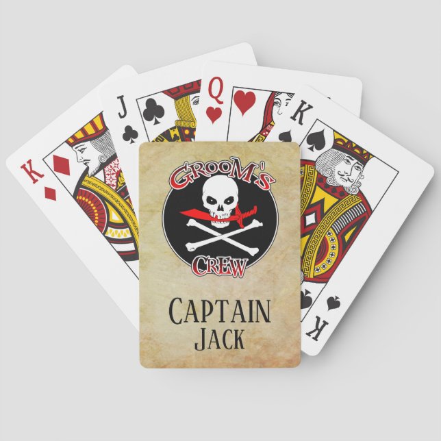 Crew des personalisierten Grooms Spielkarten (Rückseite)
