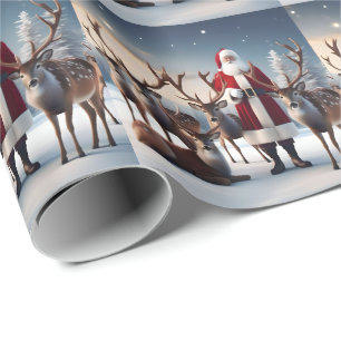 Crew des Weihnachtsmannes: Weihnachtsmann-Posen-Re Geschenkpapier