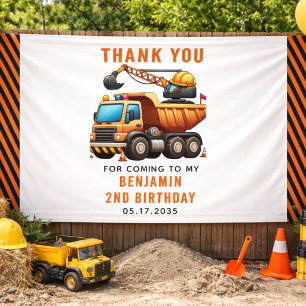 Crew Dump Truck 2. Geburtstag Banner