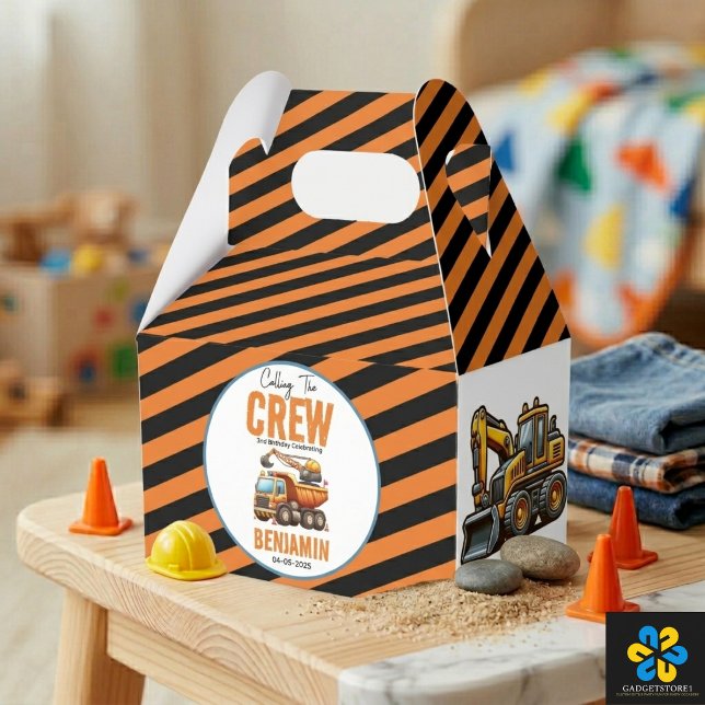 Crew Dump Truck Boy 2. Geburtstag Geschenkschachtel (Construction Crew Dump Truck Boy 2nd Birthday Favor Boxes
)