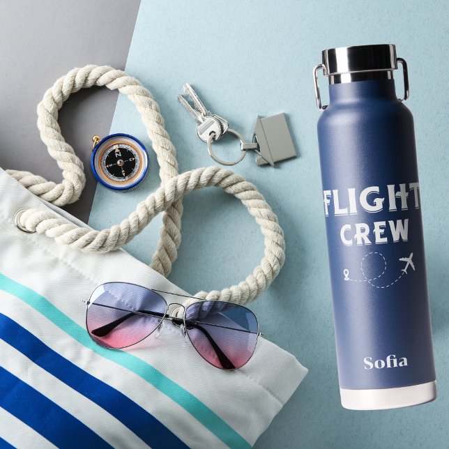 Crew-Flugflugzeug mit Niedlichem Blau Trinkflasche (Von Creator hochgeladen)