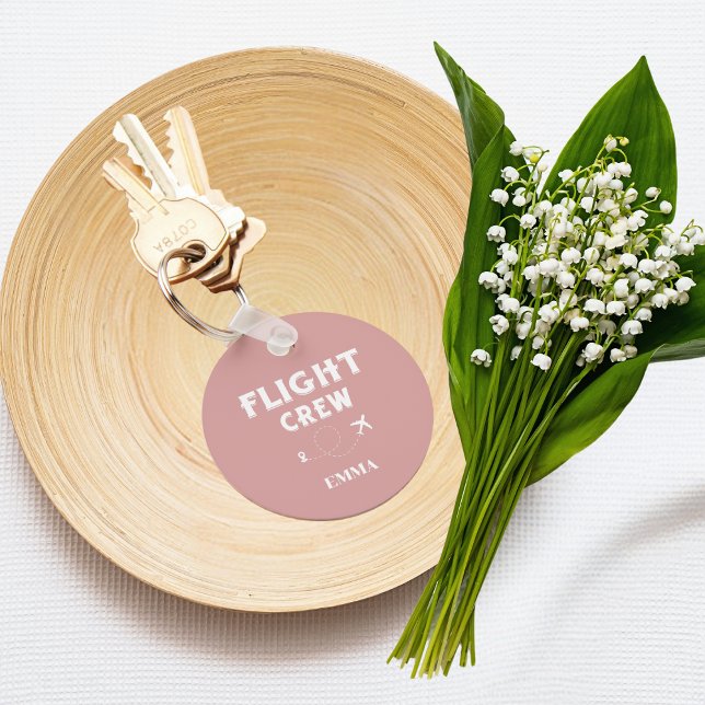 Crew Flying Airplane Urlaub Rosa Schlüsselanhänger (Von Creator hochgeladen)