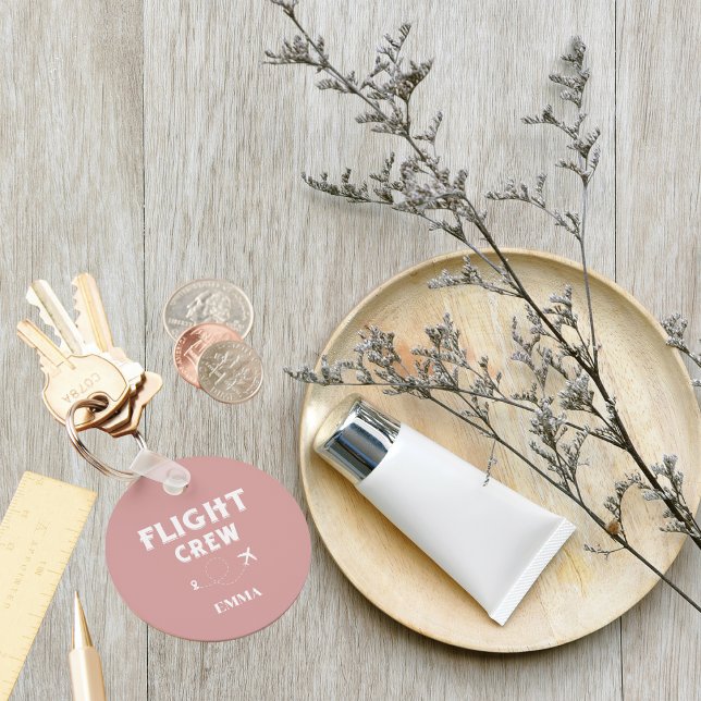 Crew Flying Airplane Urlaub Rosa Schlüsselanhänger (Von Creator hochgeladen)