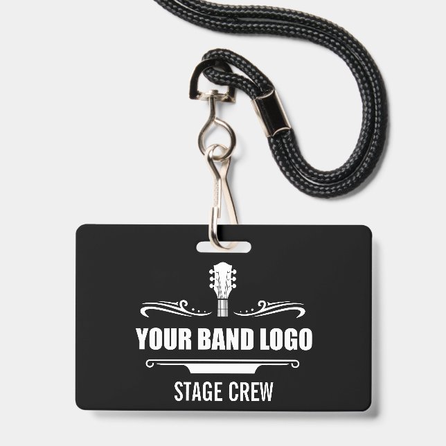 Crew für Ihre Band-Logo-Bühne Ausweis (Vorderseite mit Lanyard)