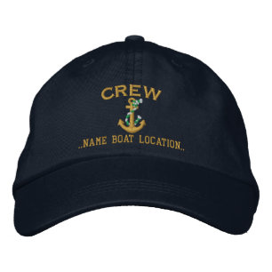 Crew-Gewohnheit Ihr Namensseil-Anker Bestickte Baseballkappe