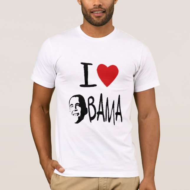 Crew-Halst-stück Liebe I Obama-Männer T-Shirt (Vorderseite)