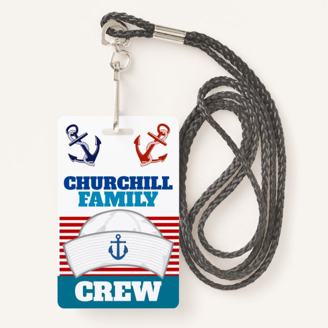 Crew ID Lanyard Abzeichen Ausweis (Vorderseite mit Schlüsselband)