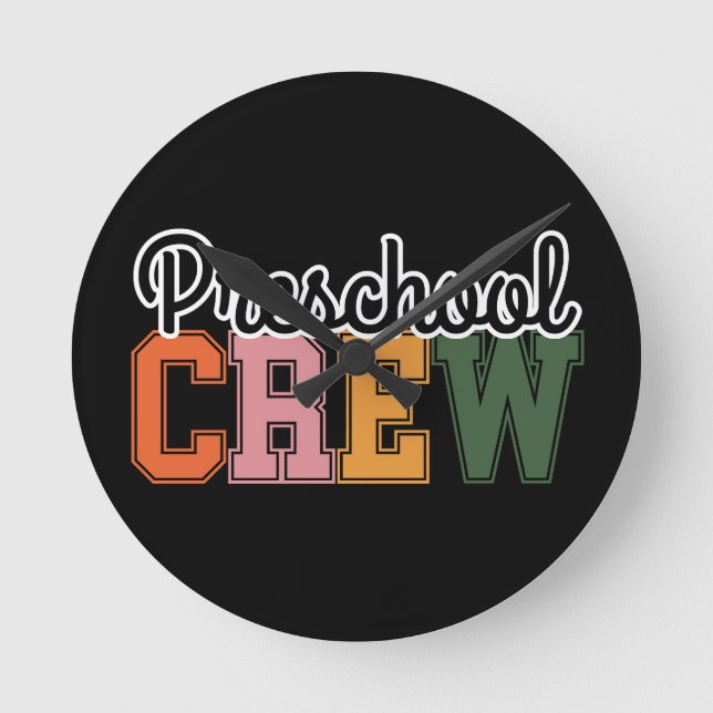 Crew im Vorschulalter Niedlich Runde Wanduhr (Vorderseite)