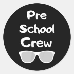 Crew im Vorschulalter zurück in die Schulferien Ki Runder Aufkleber