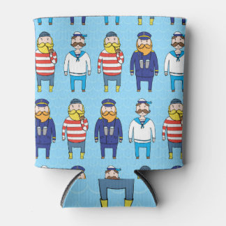 Crew, Kapitän, Segler, Vintage Muster. Dosenkühler