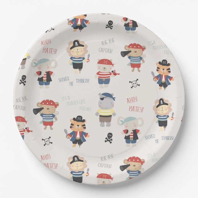 Crew kids Party Pirate Paper Plate Pappteller (Vorderseite)