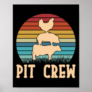 Crew Kuh Schweinshähnchen Byrbecue Grillen Grillen Poster