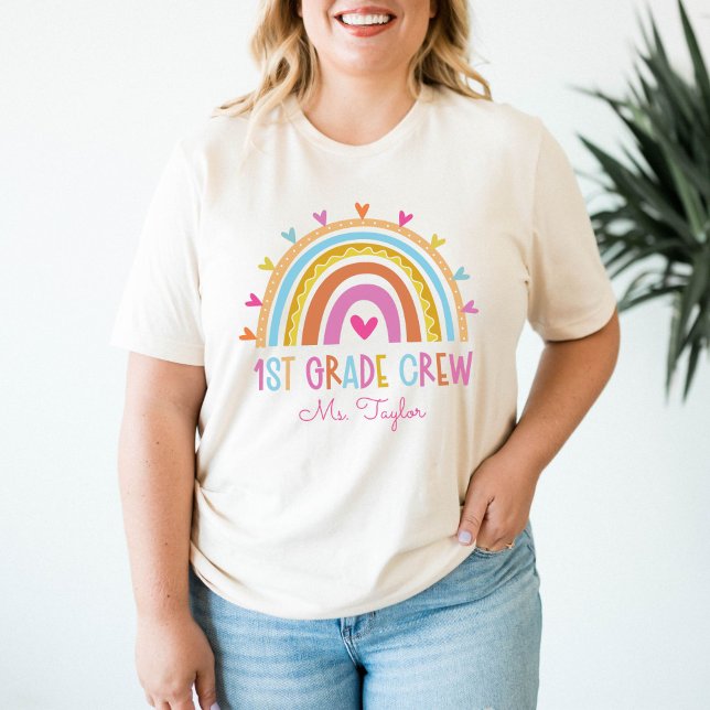 Crew-Lehrer der ersten Klasse Zurück zur Schule T-Shirt (1st Grade Crew Teacher Back to School Custom T-Shirt
)