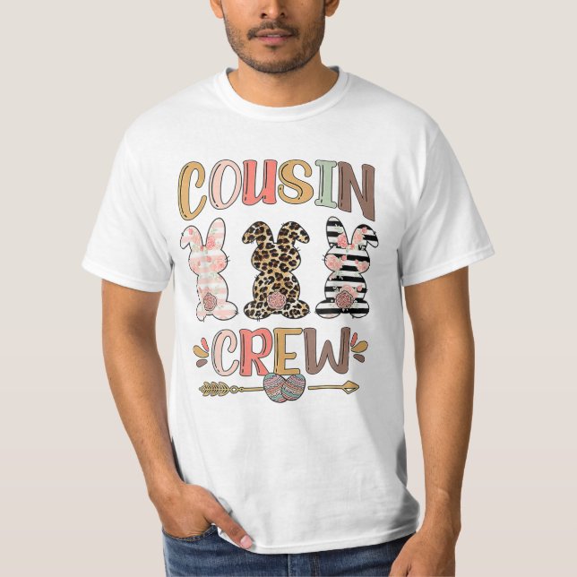 Crew Leopard Osterbunny Kaninchen T-Shirt (Vorderseite)