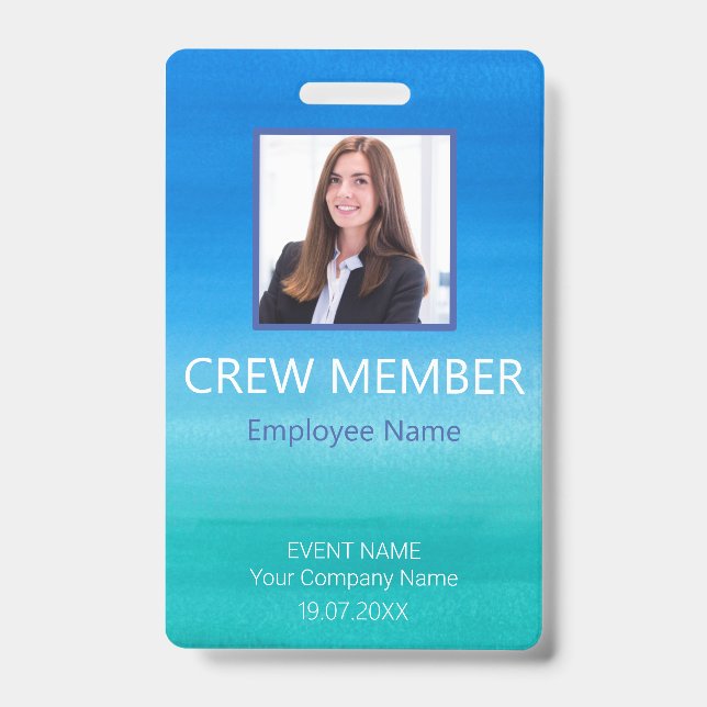 Crew-Member Barcode-Ereignis Blue-Abzeichen Ausweis (Vorderseite)
