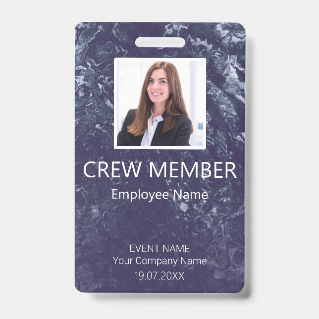 Crew-Member Barcode-Ereignis Blue-Abzeichen Ausweis (Vorderseite)