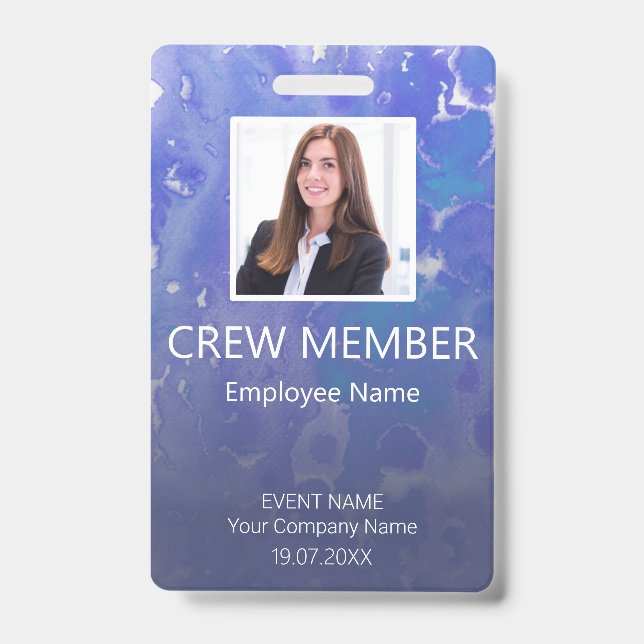Crew Member Barcode Event Violet Abzeichen Ausweis (Vorderseite)