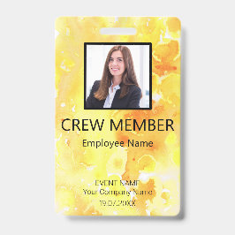 Crew-Member Barcode Gelbes Abzeichen Ausweis