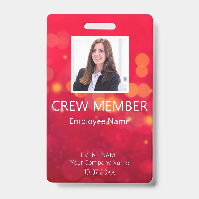 Crew-Member QR-Code-EreignisRed-Abzeichen Ausweis (Vorderseite)