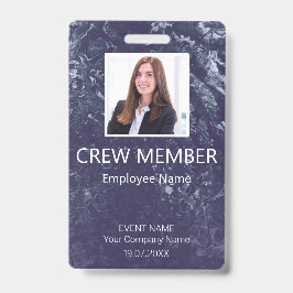 Crew Member QR Code Event Blue Abzeichen Ausweis