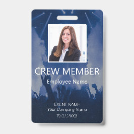 Crew Member QR-Code Event Blue Bading Abzeichen Ausweis