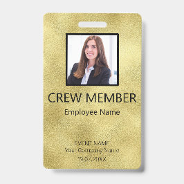 Crew Member QR Code Event Gold Abzeichen Ausweis