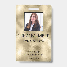 Crew Member QR Code Event Gold Abzeichen Ausweis