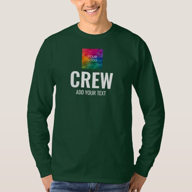 Crew Mens Doppelseitendesign Druck Langschlauch T-Shirt (Vorderseite)